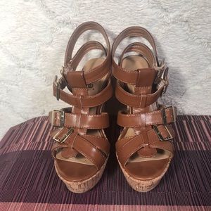 Brown Strap Wedges